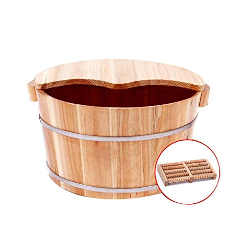 YQZQ Wet Bath Foot Spa Pedicure Basin Natural Kashiwagi Bath Foot Massager Pedicure Foot Spa Soothing Bath Barrel Foot Tub Wooden Fumigation Barrel (Color : D)