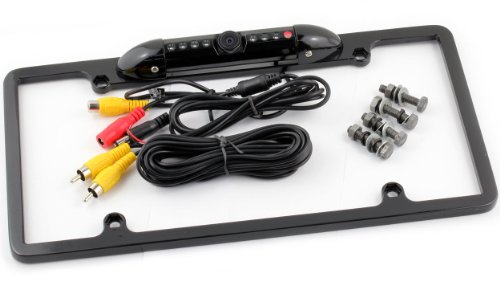 XO Vision LP131B License Plate Frame with Built-in Waterproof Night Vision Camera