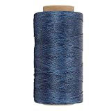 PATIKIL Hilo Encerado Plano 150D 1mm De 284 Yardas Para Reparar Zapatos Bolsos Billeteras Fabricación De Joyerías Manualidades De Cuero DIY, Azul Oscuro
