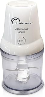 LITTLE BALANCE 8586 Little Chopper, Electric Chopper, Mini Blender, Bowl 500 ml, 4 Stainless Steel Blades, 400 W, White