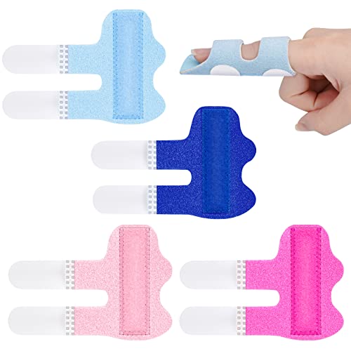 Leezmark 4 Pcs Finger Splints, Finger Straightener Brace For Arthrists, Finger Splints For Broken Finger, Finger Splint For Middle, Pinky, Thumb, Ring, Trigger Finger (4 Colors) #TOP6