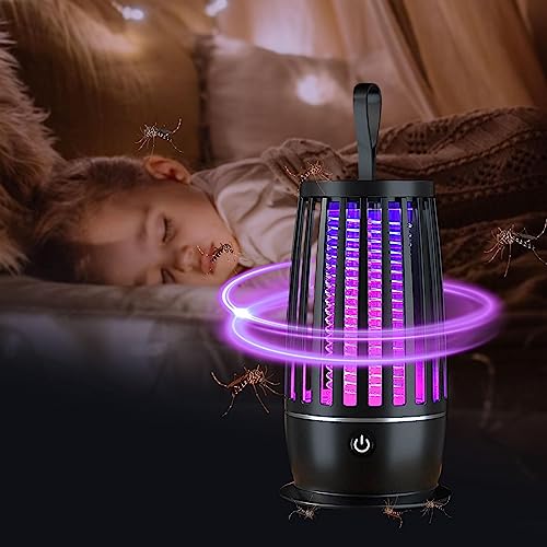 Fliegenfalle Licht | Tragbares elektrisches Fliegenbekämpfungsgerät | Professionelle, leise Fliegenkontrollleuchte, wiederaufladbare elektronische Zapper-Innenfalle für Zuhause, Camping und Idezek – Bild 3