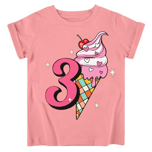Lovekider Toddler Girls Birthday Shirts Sparkly Number Short Sleeve Tshirt 2nd 3rd 4th 5th Party T-Shirt Tees 2-5T