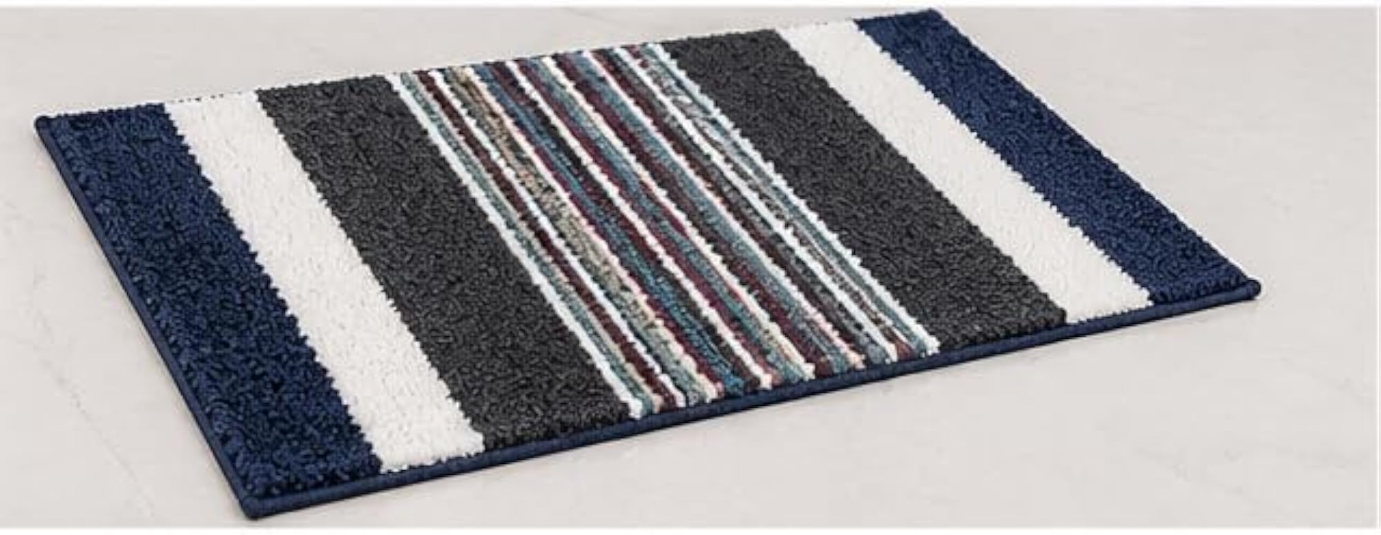 Striped Microfiber Doormat, Multicolour, 40 x 60 cm