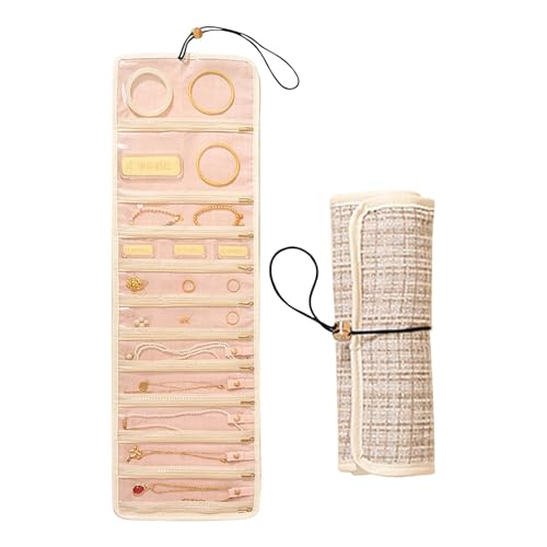 Organizador de joyas enrollable para collares y anillos en maleta 2