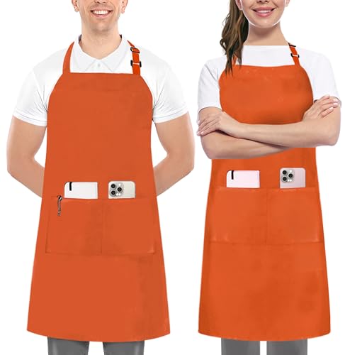Tabliers réglables Utopia Kitchen par 2 | Tablier à bavette imperméable et résistant pour bistrot