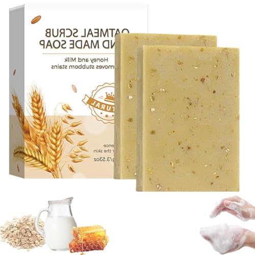 Jabón natural Nolvia, jabón orgánico, cuidado de lujo de doble acción, jabón vegetal hecho a mano con aceite de avena, pieza orgánica para pieles secas y sensibles, hidratación refrescante (2)