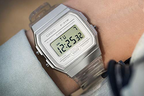 Casio Collection Unisex Digital Watch, White, 38.2 x 35.2 x 8.5 mm, F-91WS-7EF