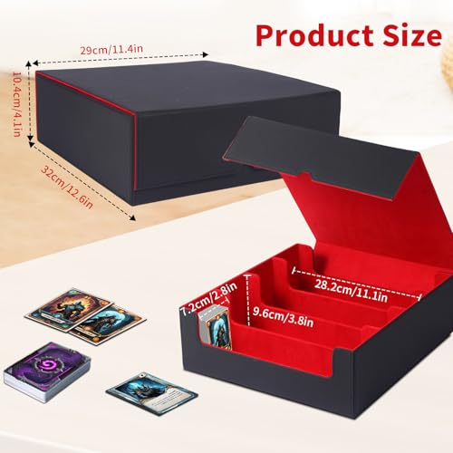 Daoyins Trading Card Storage Box 3200+, Card Deck Box For Mtg Cards With 24 Pcs Colorful Card Divide