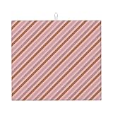 Protection du comptoir et de l'appareil : la surface rembourrée aide à protéger la vaisselle et les comptoirs, fonctionne comme un tapis de comptoir de cuisine et un tapis d'égouttoir à vaisselle à rayures diagonales roses, et il fonctionne également bien comme un tapis de café sous les petits appareils électroménagers