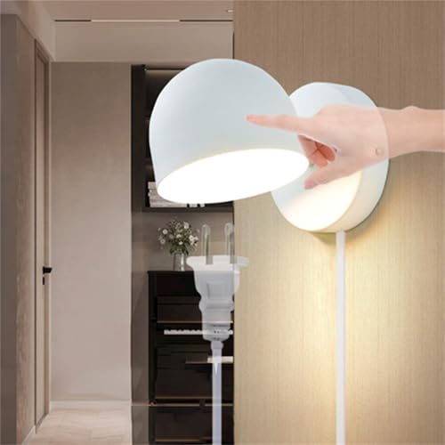 Lámpara de pared moderna de 350° giratorio luz natural con control táctil para el dormitorio