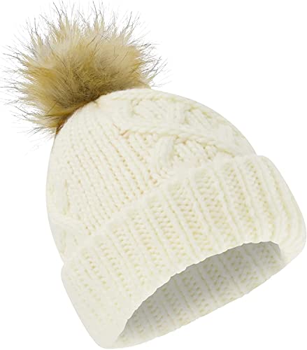 Baby Hats Newborn - Toddler Winter Baby Hat And Mitten Set Boy And Girls Baby Winter Hat Fleece Lined 6-12 Months (Ivory) #TOP5