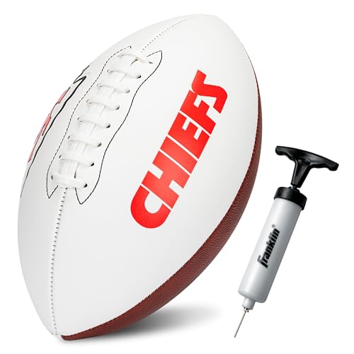 Franklin Sports NFL Kansas City Chief Autograph Football - Official Size White Panel Souvenir Football for Autographs + Signatures - NFL Team Fan Shop Memorabilia Ball for Display