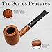 Savinelli Pipes Tre Collection - Mediterranean Wood Briar Pipe, Polished Finish, 3mm (Tre Polished 104)