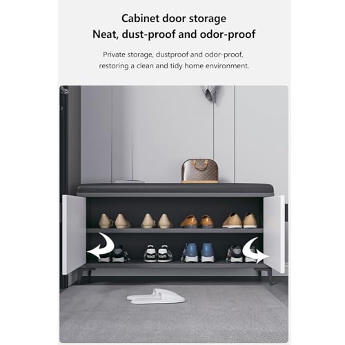 Tabouret long moderne et meuble à chaussures d'entrée multifonctionnel 80cm, A