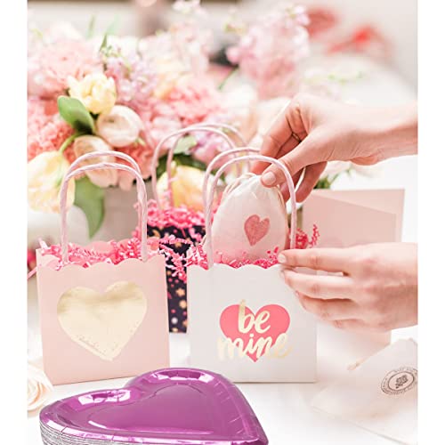 Cieovo 32 Pieces Pink Heart Shaped Paper Plates Disposable Party Plates Dinnerware Plates Decorative Tableware For Valentine's Day Mother's Day Wedding Birthday Party Supplies Decoration #TOP4