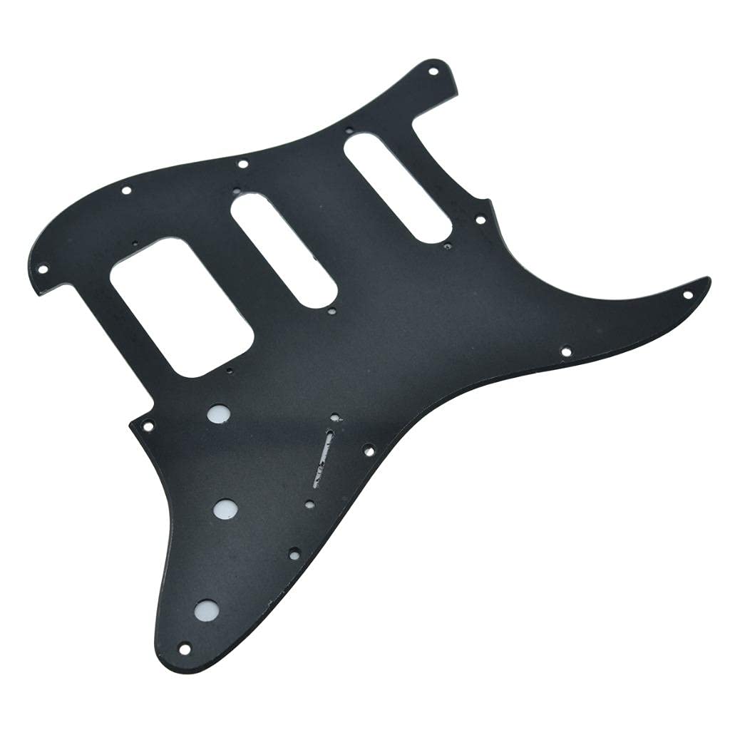 KAISH 11 Hole American Modern Strat Style HSS Pickguard 2-Screw Round Corner Humbucking Pickup Mounting for Stratocaster/Strat Matte Black - Image 3