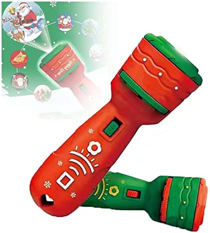 Christmas Slide Projector Torch Projection Light, 24 Pictures Learning Bedtime Small Torches Projection Toy, for Child,Kids,Infant,Toddler (Green)