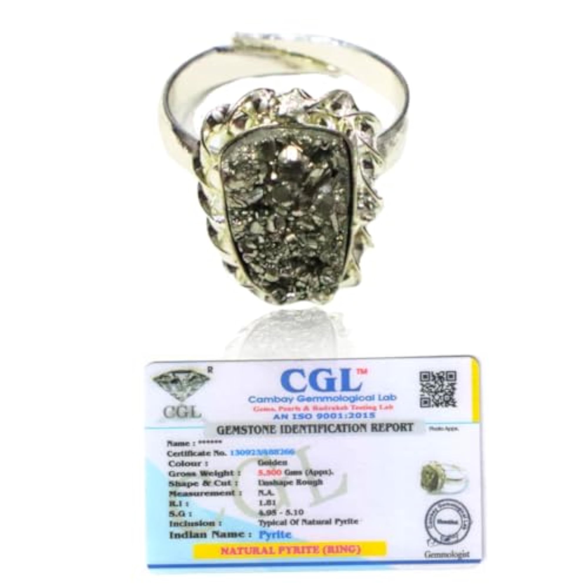 Certified Raw Pyrite Adjustable Ring for Abundance