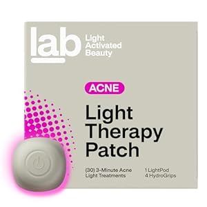 Light Activated Beauty l.a.b Light Therapy Acne Patch, 1-Pack, LED Red and Blue Light Hydrocolloid Acne Patches, Fast Acting 3 Minute Skin Care Pimple Patch Spot Regimen for Zits, Blemishes, 30 Uses
