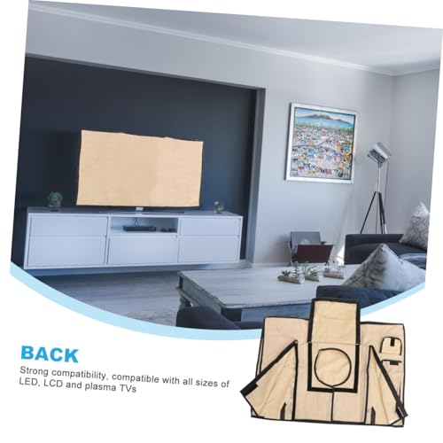 Housse TV extérieure kaki pour écran LED LCD avec poche télécommande