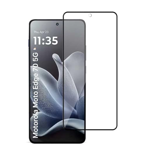 Image of WOW IMAGINE Tempered Glass Compatible for Motorola Moto Edge 70 5G | 9H Hardness Screen Protector | Edge to Edge Coverage with Easy Installation kit | (Black)