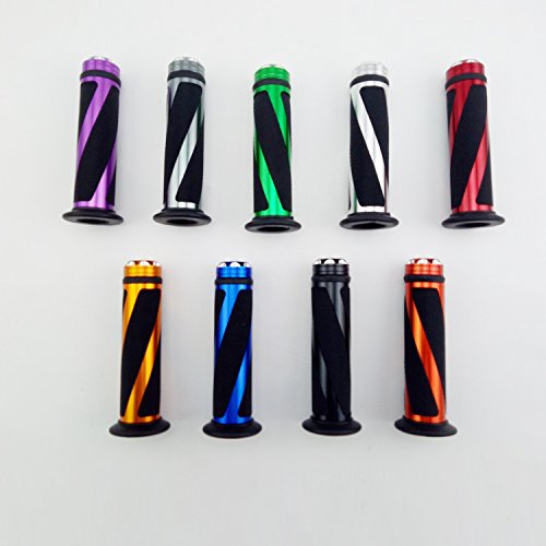 OKSTNO Universal Motorcycle Rubber Gel Handlebar Hand Grips for 7/8" Bar End Handle Bars Sports Bikes (Purple)