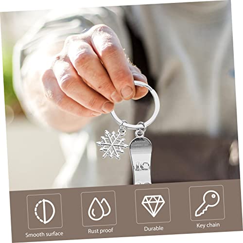Porte-clés ski robuste pour clés de station snowboard argent - 6