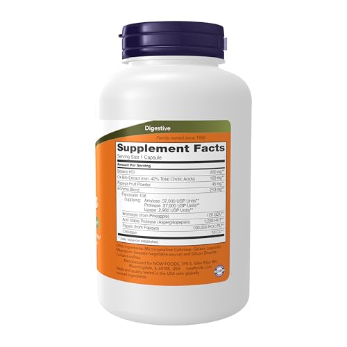 image for NOW Foods Supplements, Super Enzymes, Formulated with Bromelain, Ox Bi