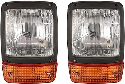Headlights pair with 12v bulbs for JCB Mini Excavators : 30 Plus, 50Z, 55Z, 35Z, 37C