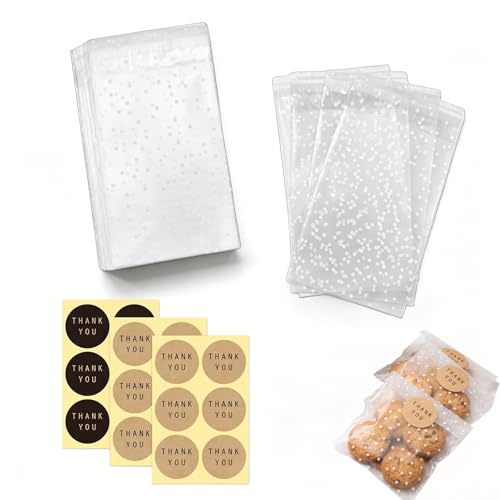 100 Pièces Sachets Transparents 10x15cm, sac plastique transparent pour biscuits et bonbons. Idéal pour fêtes, mariages et remerciements. Qualité supérieure, usage simple et pratique.