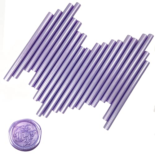 VARACL Bastones de sellado de pegamento caliente para sello de letras, ideales para invitaciones de boda, sobres de tarjetas, tarjetas de felicitación, ideas de regalo, 7x100 mm, 20 unidades (morado) Cover