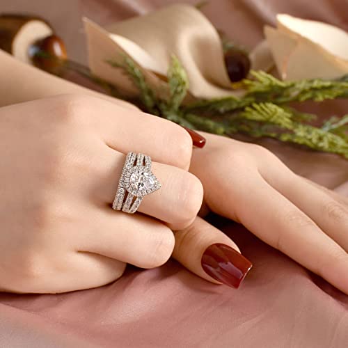 Wuziwen WQR9179_SS_7 4 Carats Wedding Engagement Ring Set thumb #2