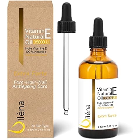 Extra Strong Vitamin E Oil 100ml d-Alpha Tocopheryl 35000 IU 100% Natural Non-GMO Complement, Skin, Hair, Nails Care Cover