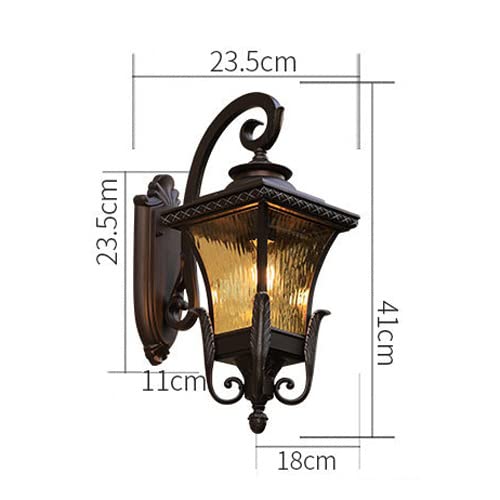 Applique murale balcon de foyer style lanterne antique et finitions marron rustique E27