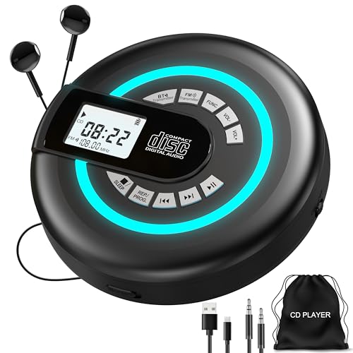 Image of Greadio Portable CD Player with Bluetooth 5.3, Discman CD Player