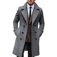Gabardina de negocios para hombre, abrigo de invierno con solapa