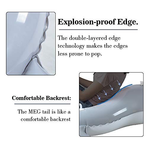 Xflated Meg Snow Tube, Inflatable Snow Tube Sled Heavy Duty, Shark Snow Sled For Kids, Inflatable Shark With Handler, 50 Inches #TOP3