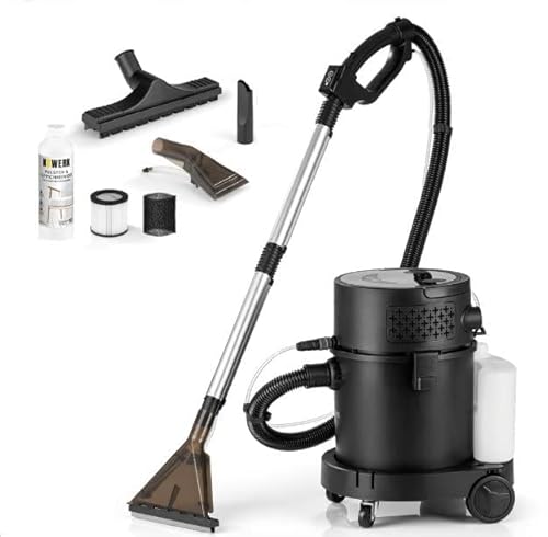 N8WERK Sprüh- und Waschsauger für hygienische Sauberkeit bis in die Fasertiefe | Entfernt hartnäckige Flecken & trocknet schnell | Ideal für Teppiche, Hartböden & Polster [1200 Watt]
