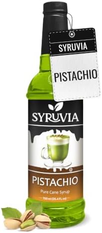 Syruvia Pistachio Syrup, Flavored Syrup for Lattes, Drinks, Cappuccinos, Iced Coffees, Espresso Drinks – 25.4 fl oz
