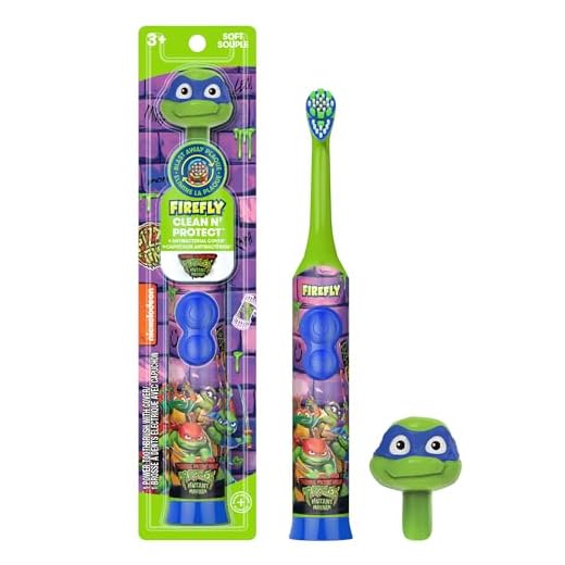FIREFLY Clean N' Protect TMNT Power Toothbrush, 3D Cover, Battery, 2 Pack