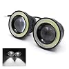 Angel Eye Fog Lights LED Halo Ring DRL Headlights, Super Bright Fog Lamp with Round COB Aperture, 12V 10W Daytime Running Projector Light Bulb Fits Car Truck Moto SUV (White)