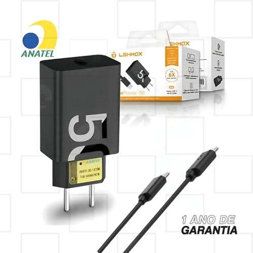 Kit Carregador Super Turbo 50W + Cabo USB Tipo C, Compatível com Celulares Samsung, Motorola, iPhone