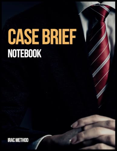 Case Brief Notebook black: using IRAC Method for Law Students | Legal Study Aid Organizer with Trial and Criminal/Civil Analysis) - 110 pages | Large Print Size 8.5 x 11