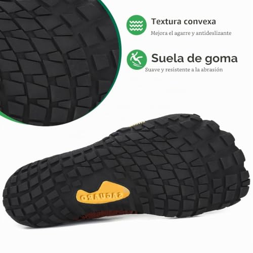 Miniatura 6 de Saguaro Mujer Hombre Barefoot Zapatillas Minimalistas Calzado Barefoot Shoes Yoga Fitness Gimnasio Uso Diario Para Suela Zero Drop Puntera Ancha Cómodas Naranja,Gr.41