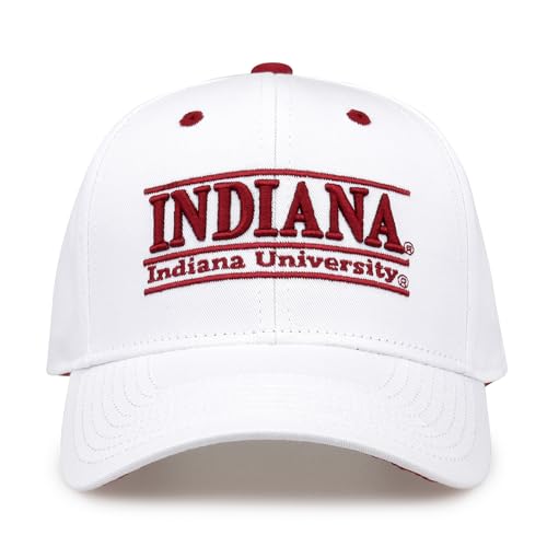 NCAA Indiana Hoosiers Unisex, Bar Design Hat, White, Adjustable