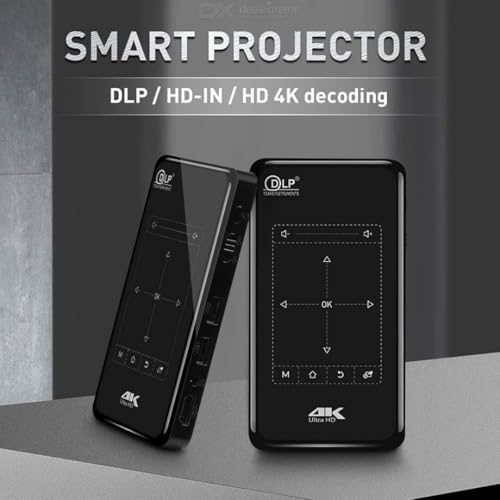 Image of TONZO DLP S2 Mini Android Projector 5000 Lumens | Built-in Battery | HD Ready | Android 9 | Dual USB | HDMI 1GB RAM 8GB ROM 3D Red-Blue Portable Projector for Home & Travel