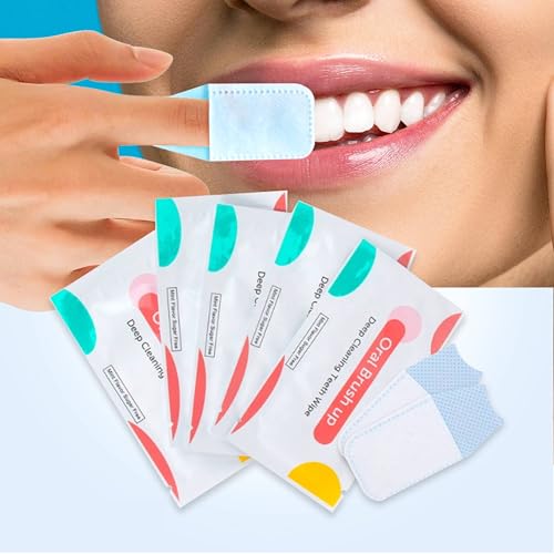 FloraVigo Disposable Mint Flavored Teeth Cleaning Wipes, Teeth Whitening Wipes, Mini Wipes, Teeth Cleaning Tool for Deep Oral Cleansing (Pack of 40)