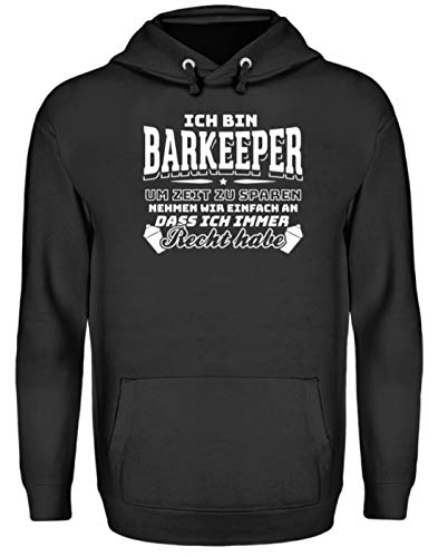 Chorchester Barkeeper Pull à capuche unisexe pour les fans d'alcool et de fête - Noir - Small