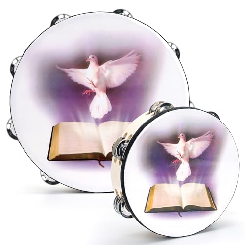 Tambourin de la Bible double rangée de clochettes en bois noble